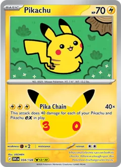 Pikachu, 30th Celebration 034/128