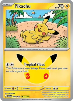 Pikachu, 30th Celebration 043/128