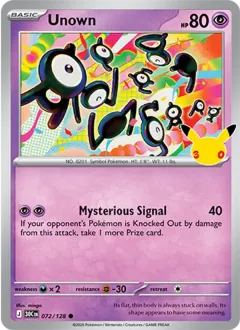 Unown, 30th Celebration 072/128