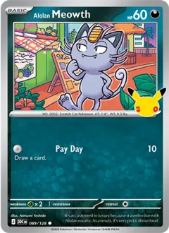 Alolan Meowth, 30th Celebration 089/128