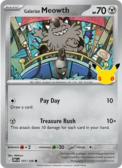 Galarian Meowth, 30th Celebration 101/128