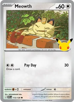 Meowth, 30th Celebration 113/128