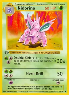 Nidorino, Base Set 37/102