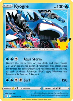 Kyogre, Celebrations 3/25