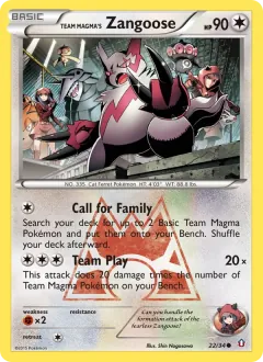 Team Magma's Zangoose, Double Crisis 22/34