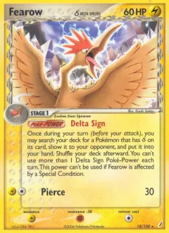 Fearow δ, Crystal Guardians 18/100