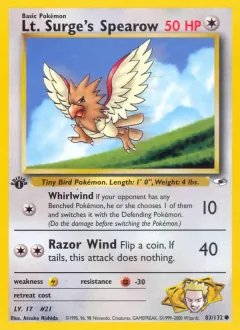 Lt. Surge's Spearow, Gym Heroes 83/132