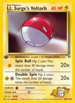 Lt. Surge's Voltorb, Gym Heroes 84/132