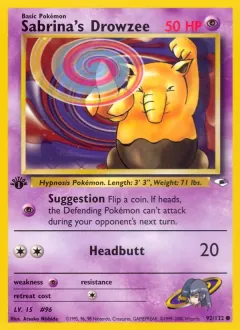 Sabrina's Drowzee, Gym Heroes 92/132