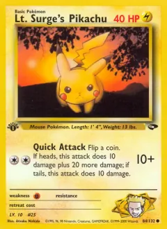 Lt. Surge's Pikachu, Gym Challenge 84/132