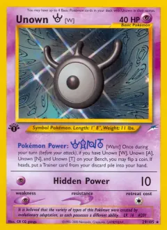 Unown [W], Neo Destiny 29/105