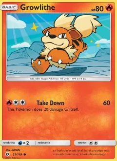Growlithe, Sun & Moon 21/149