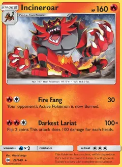 Incineroar, Sun & Moon 26/149