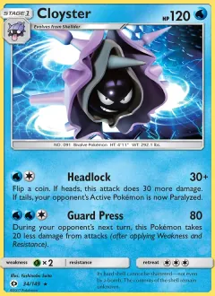 Cloyster, Sun & Moon 34/149