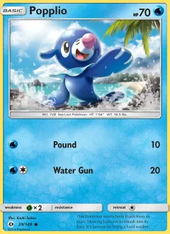 Popplio, Sun & Moon 39/149