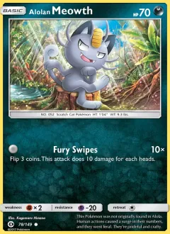 Alolan Meowth, Sun & Moon 78/149