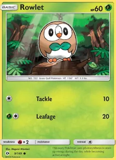 Rowlet, Sun & Moon 9/149
