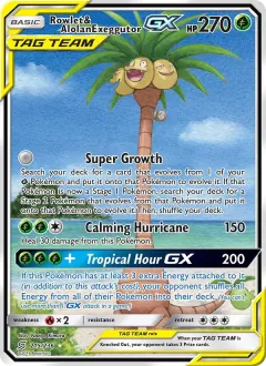 Rowlet & Alolan Exeggutor GX, Unified Minds 215/236