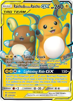 Raichu & Alolan Raichu GX, Unified Minds 220/236