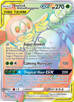 Rowlet & Alolan Exeggutor GX, Unified Minds 237/236