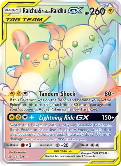 Raichu & Alolan Raichu GX, Unified Minds 241/236