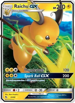 Raichu GX, Hidden Fates 20/68