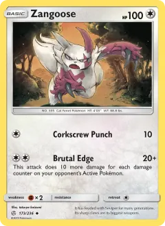 Zangoose, Cosmic Eclipse 173/236