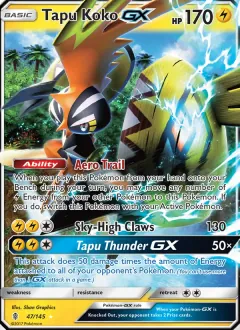 Tapu Koko GX, Guardians Rising 47/145