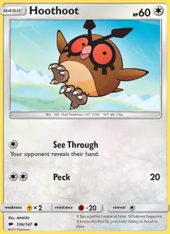 Hoothoot, Burning Shadows 106/147