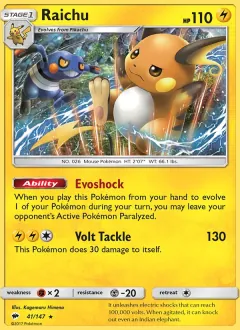 Raichu, Burning Shadows 41/147
