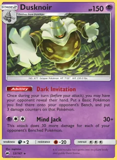 Dusknoir, Burning Shadows 53/147