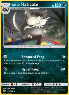 Alolan Raticate, Burning Shadows 82/147
