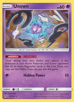 Unown, Lost Thunder 92/214