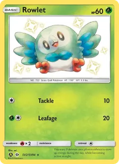 Rowlet, Hidden Fates Shiny Vault SV2/94