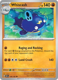 Whiscash, Obsidian Flames 109/197