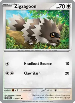 Zigzagoon, Obsidian Flames 167/197