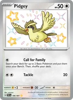 Pidgey, Paldean Fates 196/91