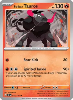 Paldean Tauros, Surging Sparks 018/191