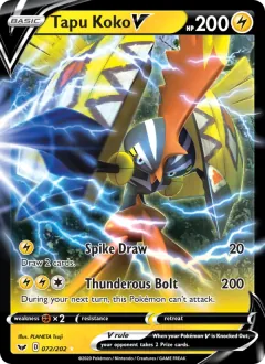 Tapu Koko V, Sword & Shield 72/202