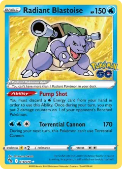 Radiant Blastoise, Pokémon GO 018/78