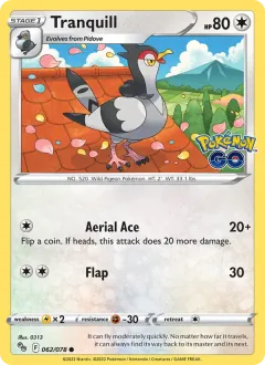 Tranquill, Pokémon GO 062/78