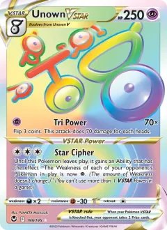 Unown VSTAR, Silver Tempest 199/195
