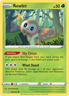 Rowlet, Shining Fates 6/72