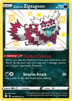 Galarian Zigzagoon, Shining Fates Shiny Vault SV078/122